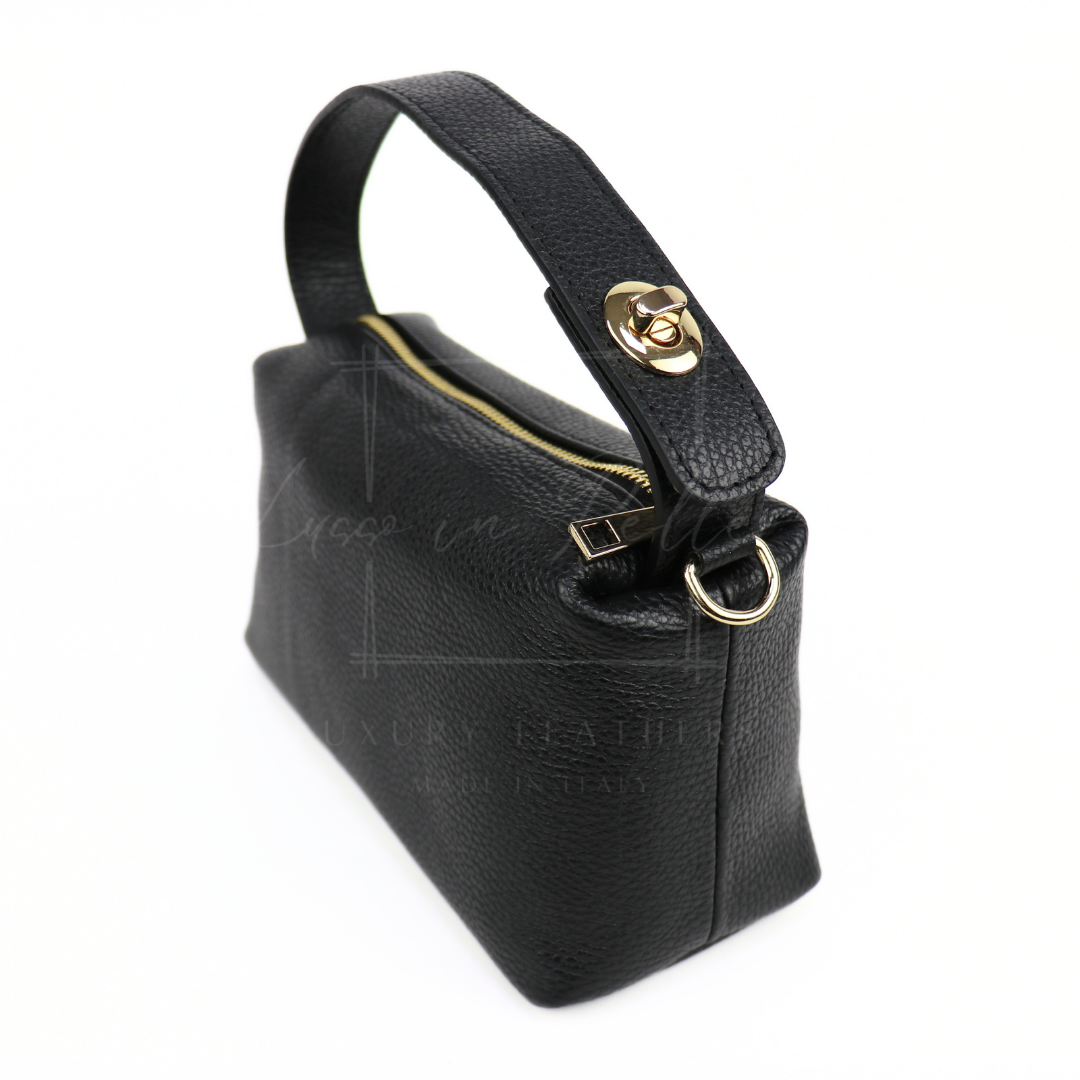 Top Handle Crossbody Leather Bad with Adjustable Detachable Straps - Lussoinpelle Beige Crossbody bags