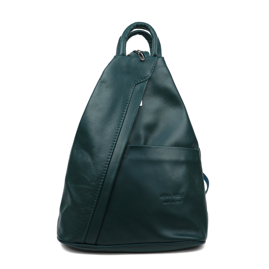 Vera Pelle Handmade Soft Leather Backpack Single Tone
