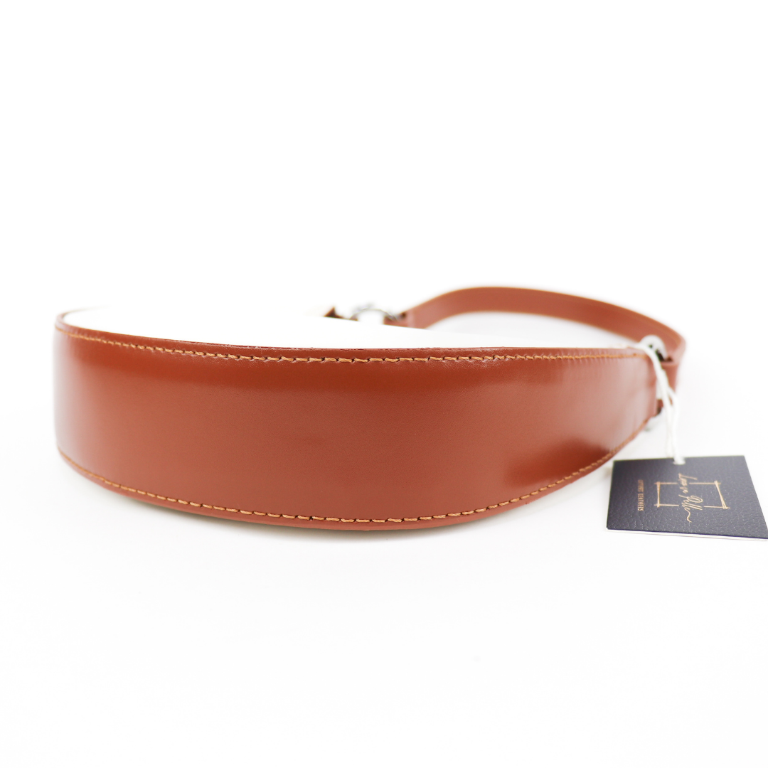 Small Shoulder Bag with Detachable Straps - Lussoinpelle White/Tan Shoulder Bag