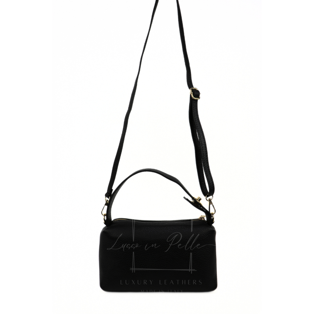 Top Handle Crossbody Leather Bad with Adjustable Detachable Straps - Lussoinpelle Beige Crossbody bags