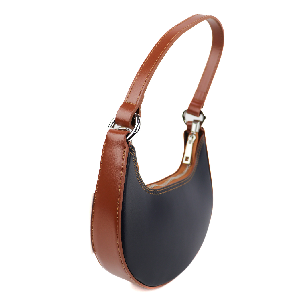Small Shoulder Bag with Detachable Straps - Lussoinpelle White/Tan Shoulder Bag