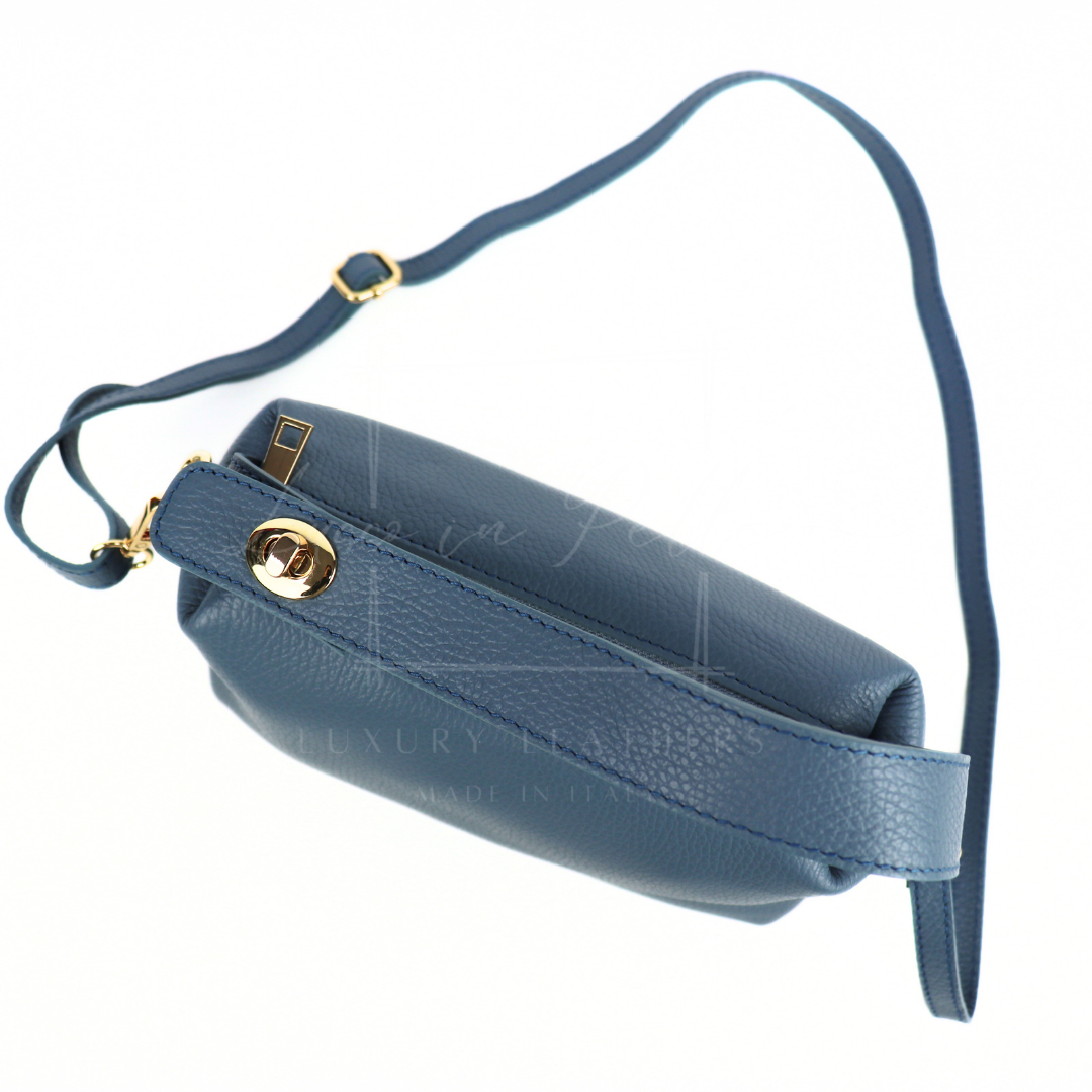 Top Handle Crossbody Leather Bad with Adjustable Detachable Straps - Lussoinpelle Beige Crossbody bags