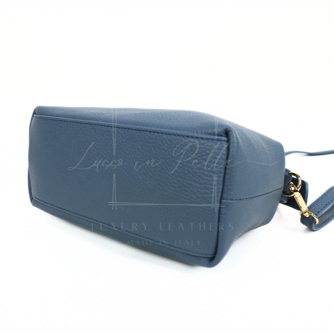 Top Handle Crossbody Leather Bad with Adjustable Detachable Straps - Lussoinpelle Beige Crossbody bags