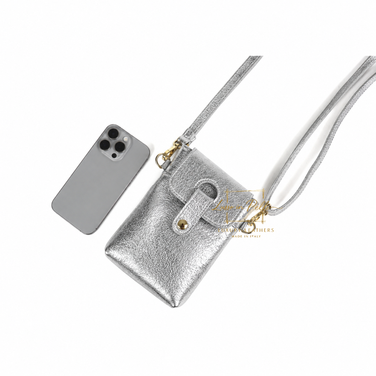 Genuine Leather Compact Phone Crossbody Bag