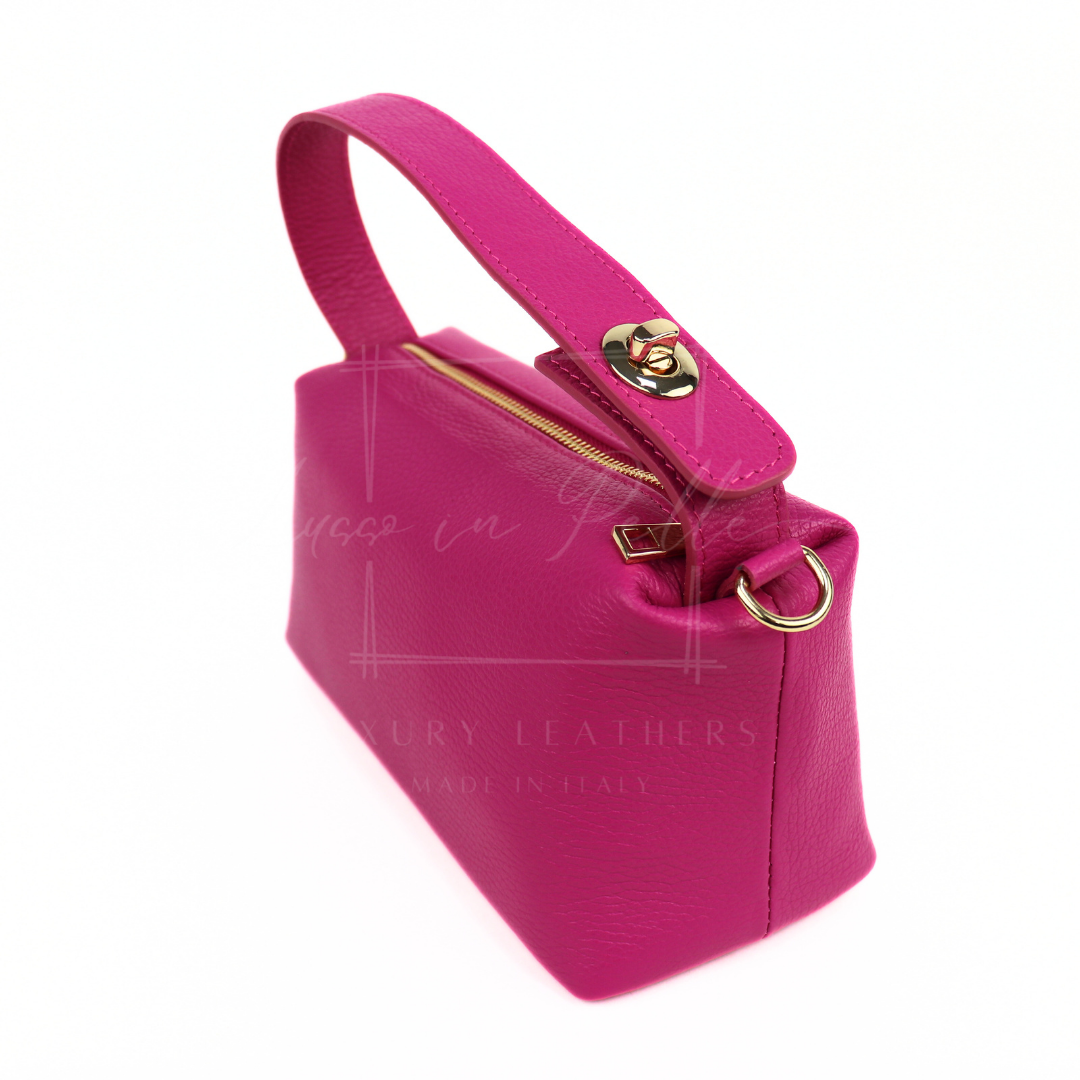 Top Handle Crossbody Leather Bad with Adjustable Detachable Straps - Lussoinpelle Beige Crossbody bags