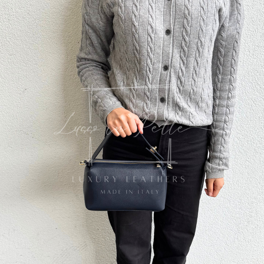 Top Handle Crossbody Leather Bad with Adjustable Detachable Straps
