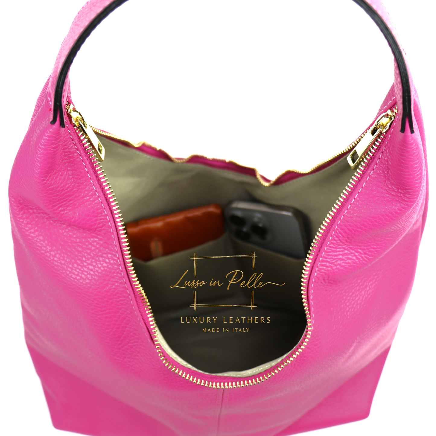 Structured Shoulder Bag with Gold Hardware