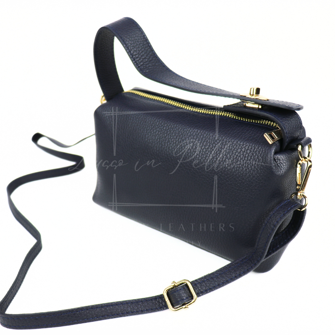 Top Handle Crossbody Leather Bad with Adjustable Detachable Straps