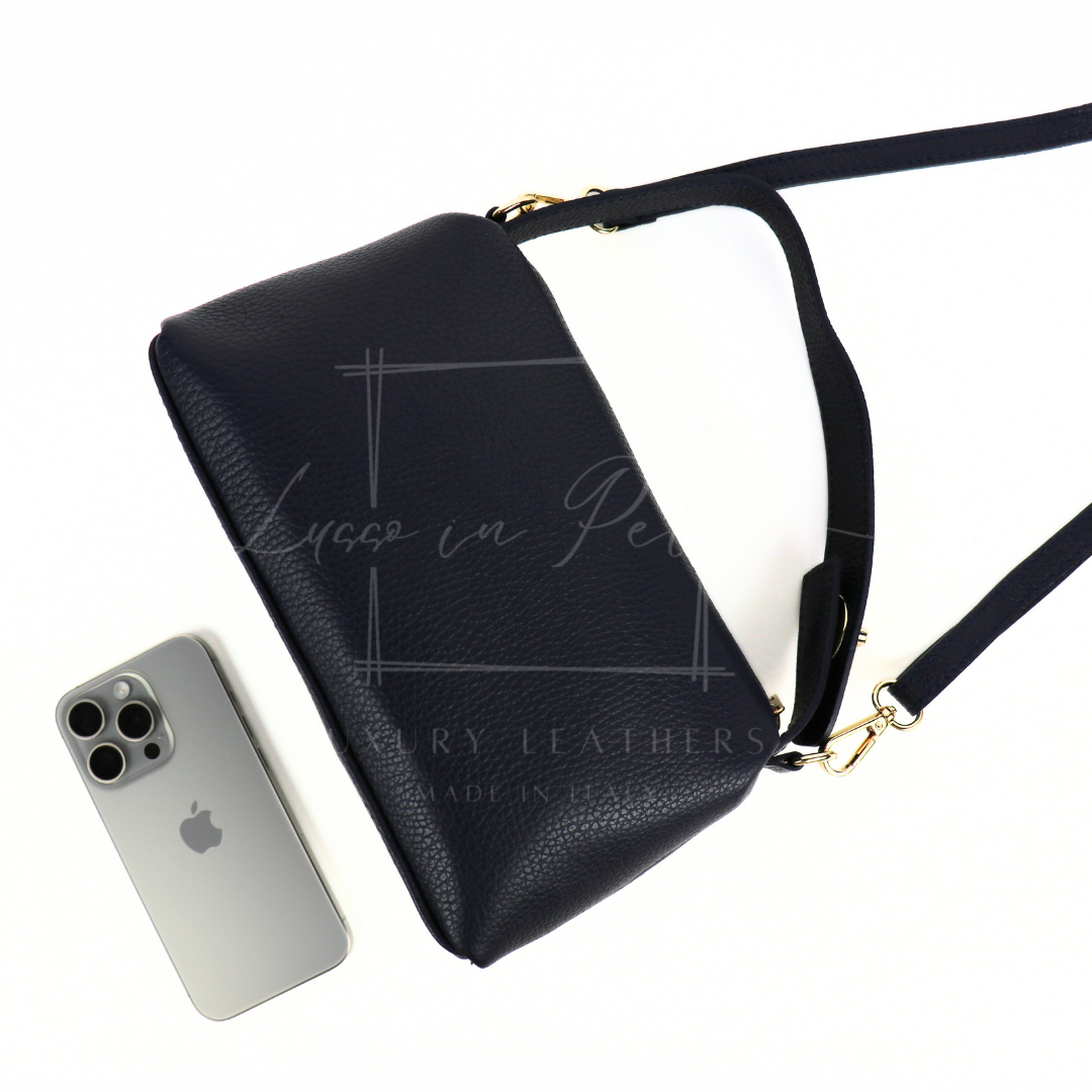 Top Handle Crossbody Leather Bad with Adjustable Detachable Straps