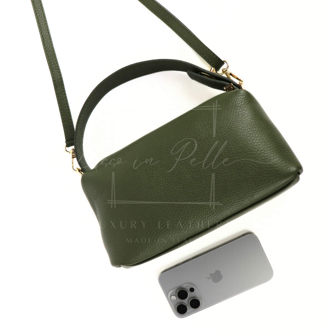 Top Handle Crossbody Leather Bad with Adjustable Detachable Straps