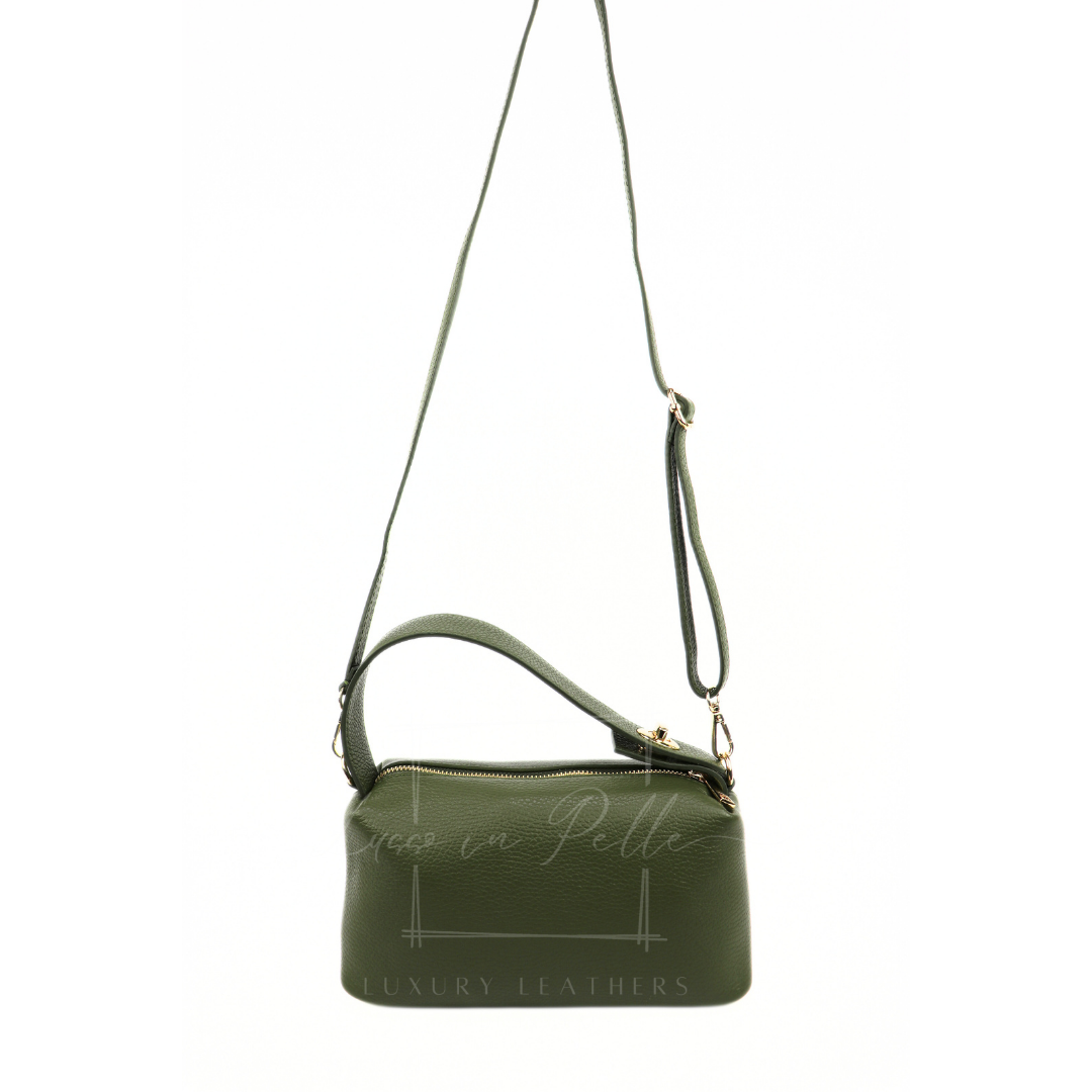 Top Handle Crossbody Leather Bad with Adjustable Detachable Straps