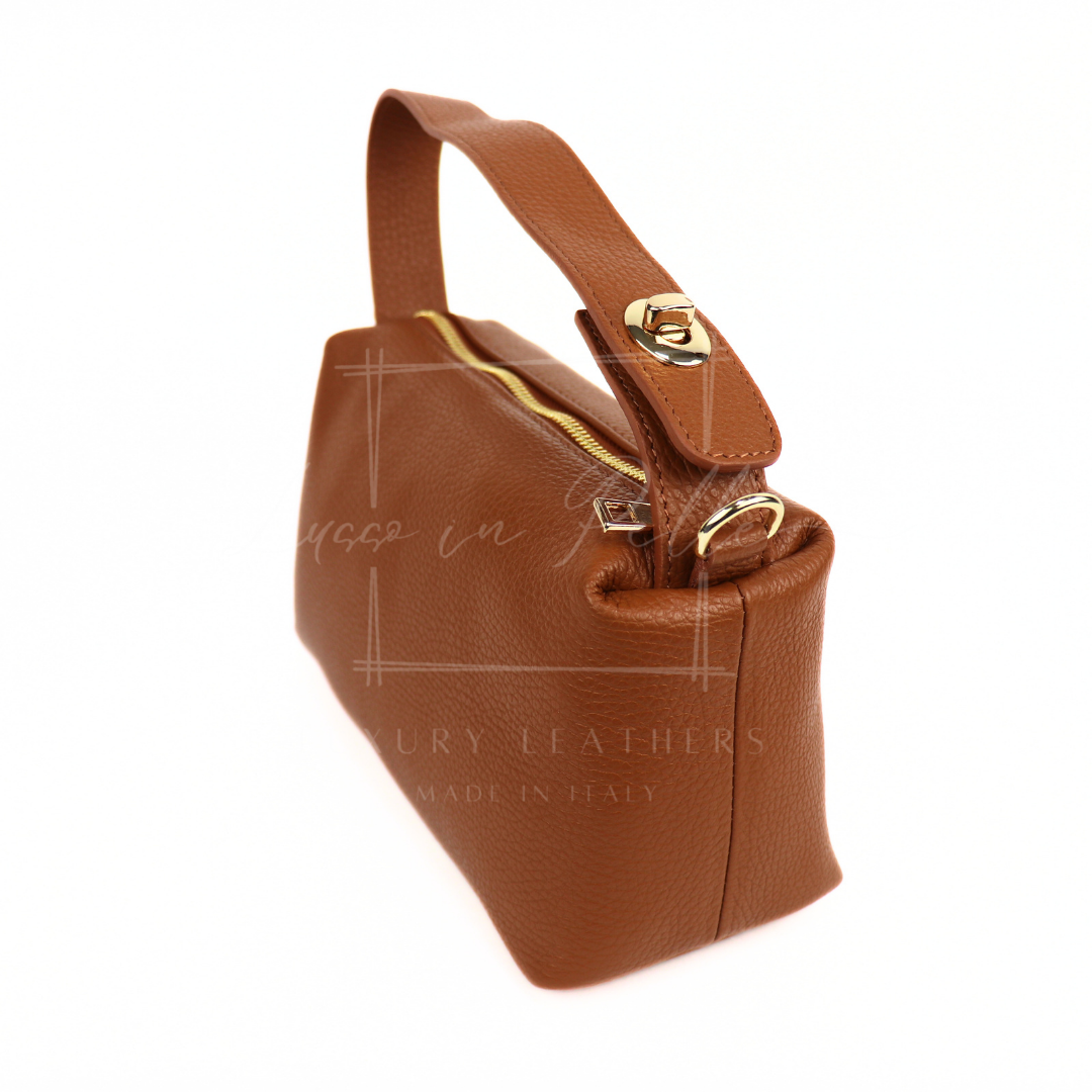 Top Handle Crossbody Leather Bad with Adjustable Detachable Straps