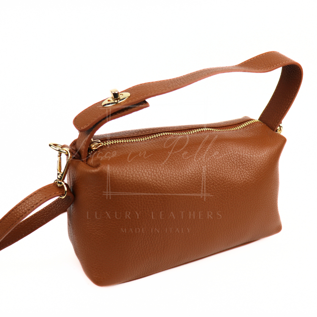 Top Handle Crossbody Leather Bad with Adjustable Detachable Straps