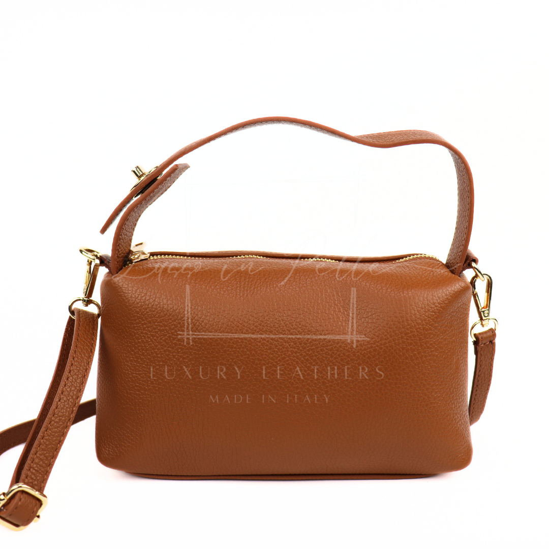 Top Handle Crossbody Leather Bad with Adjustable Detachable Straps