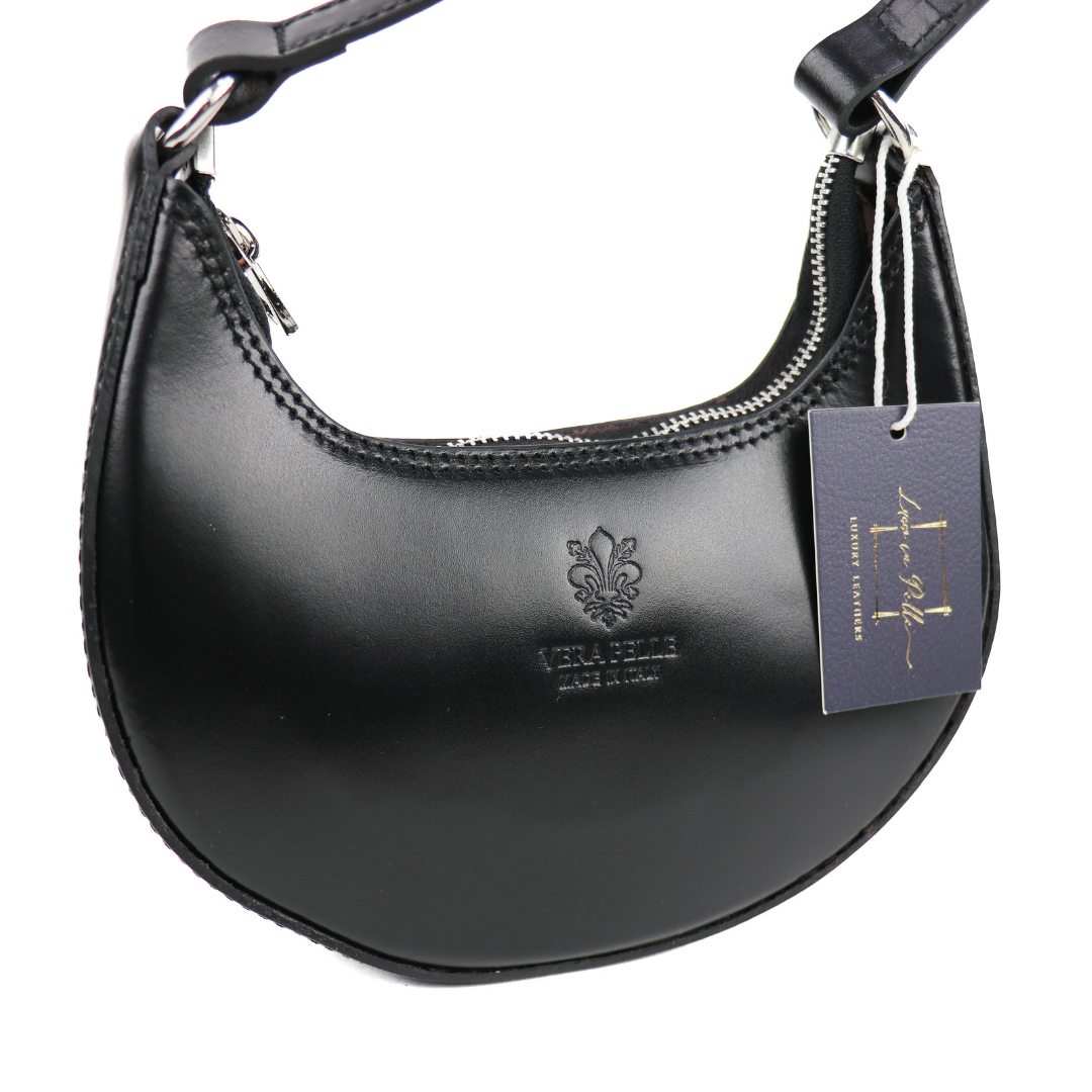 Small Shoulder Bag with Detachable Straps - Lussoinpelle White/Tan Shoulder Bag