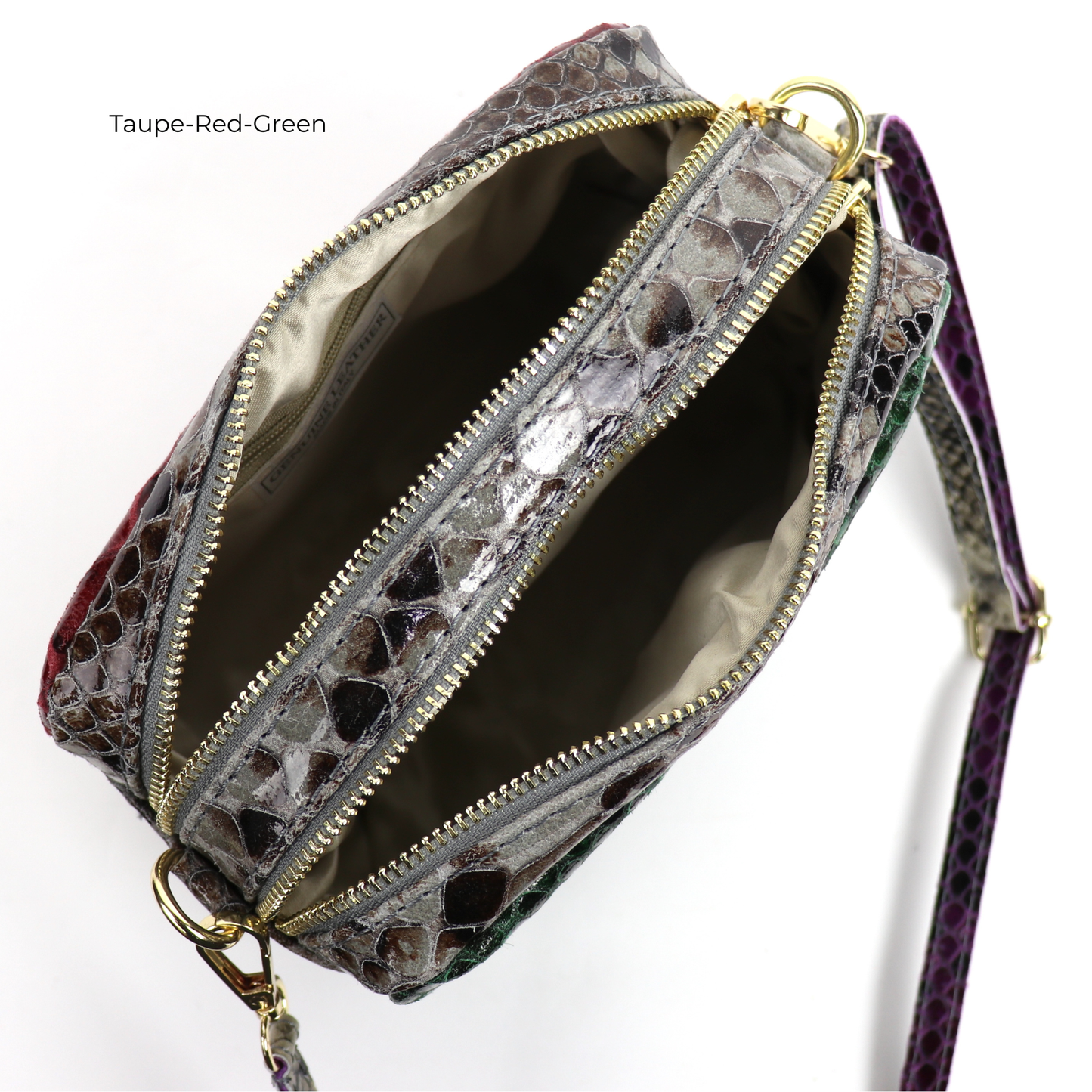 Snake Print Multi-Colour Crossbody Bag – Genuine Italian Leather