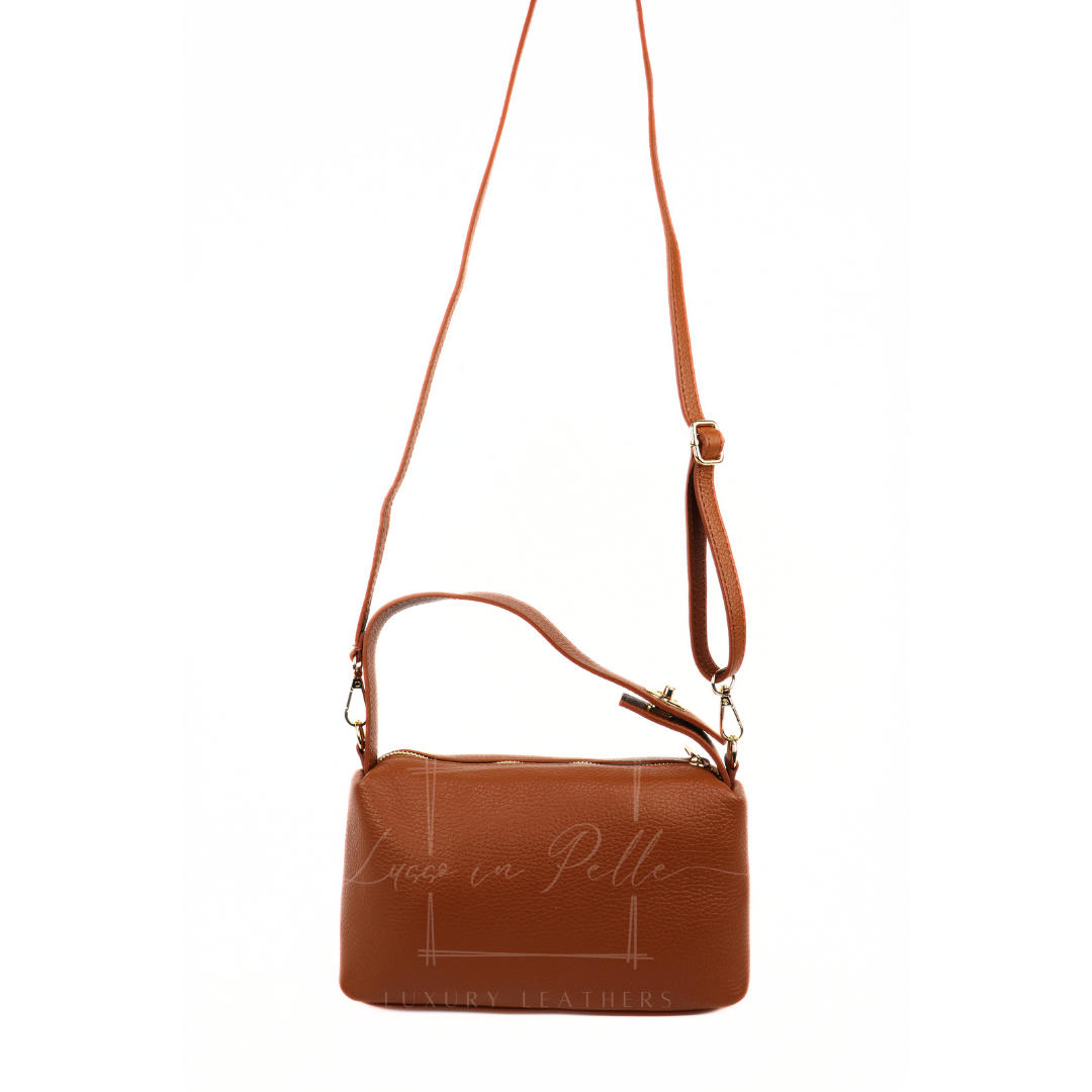 Top Handle Crossbody Leather Bad with Adjustable Detachable Straps
