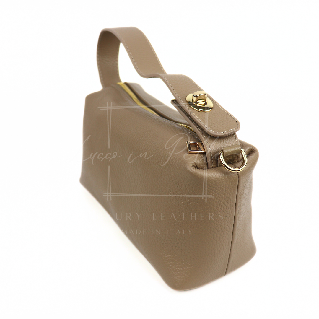 Top Handle Crossbody Leather Bad with Adjustable Detachable Straps