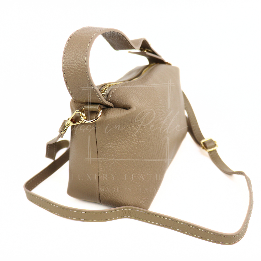 Top Handle Crossbody Leather Bad with Adjustable Detachable Straps