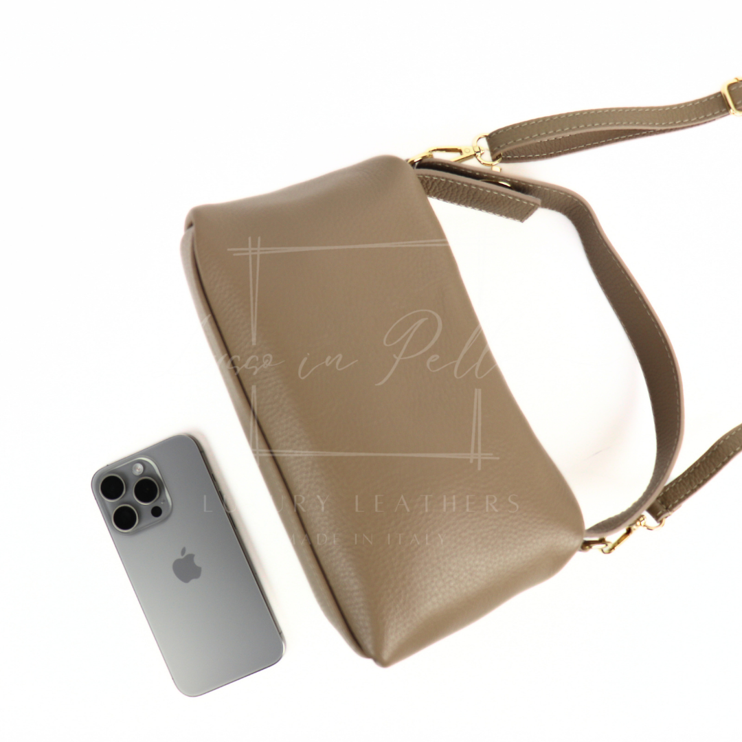Top Handle Crossbody Leather Bad with Adjustable Detachable Straps