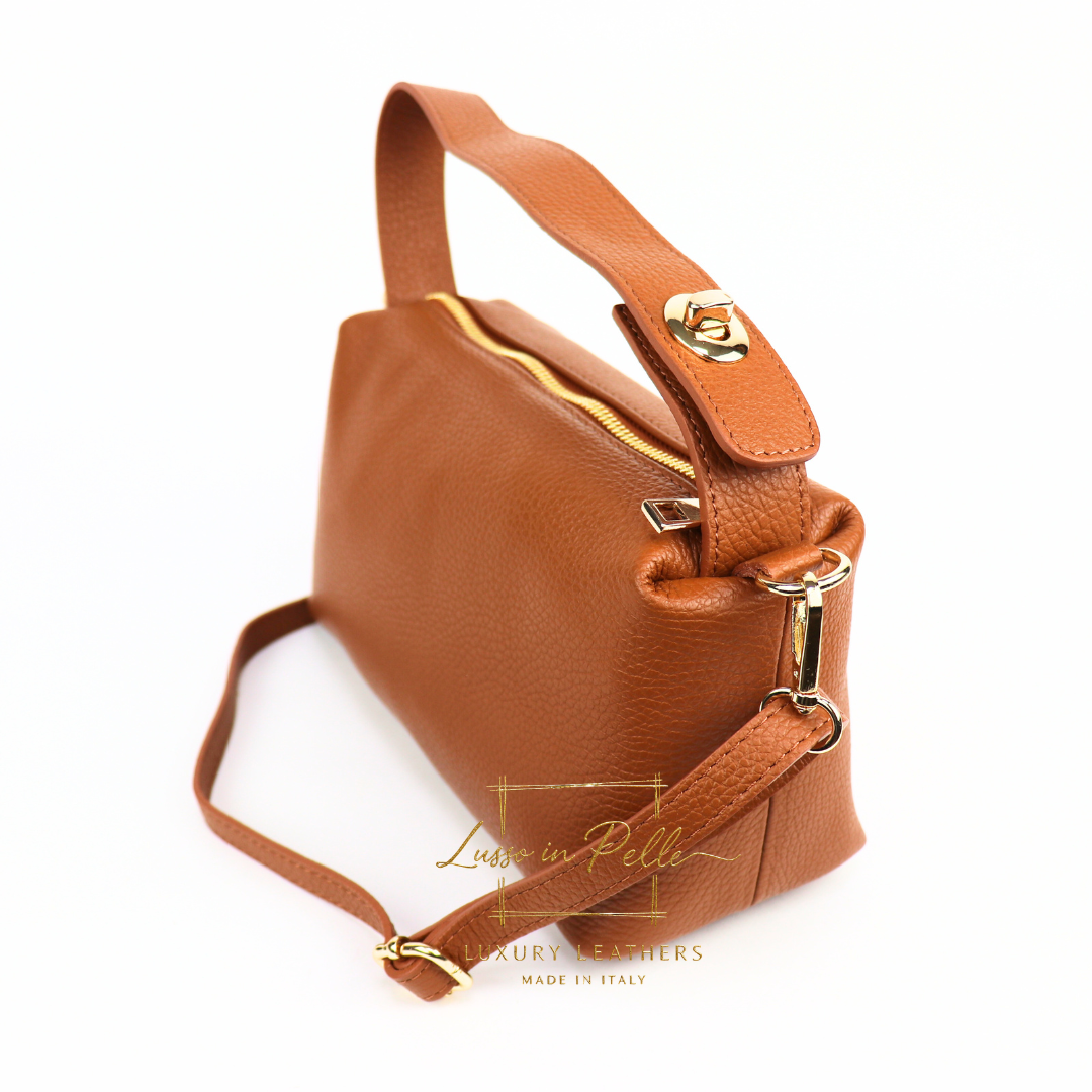 Top Handle Crossbody Leather Bad with Adjustable Detachable Straps