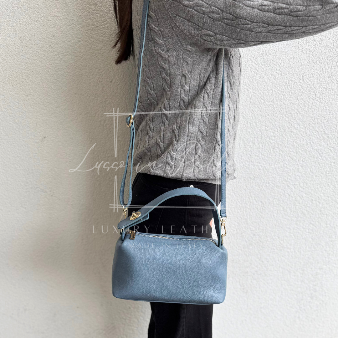 Top Handle Crossbody Leather Bad with Adjustable Detachable Straps
