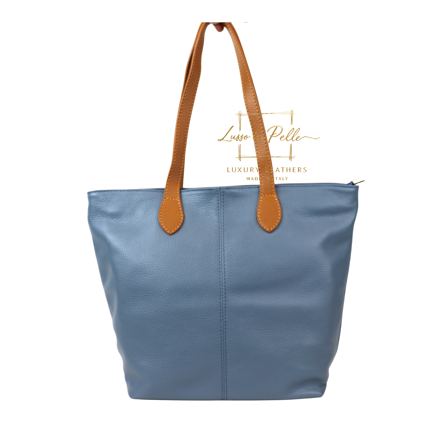 The Essential Tote (Handmade Italian Leather Shoulder Bag Tan Handle)