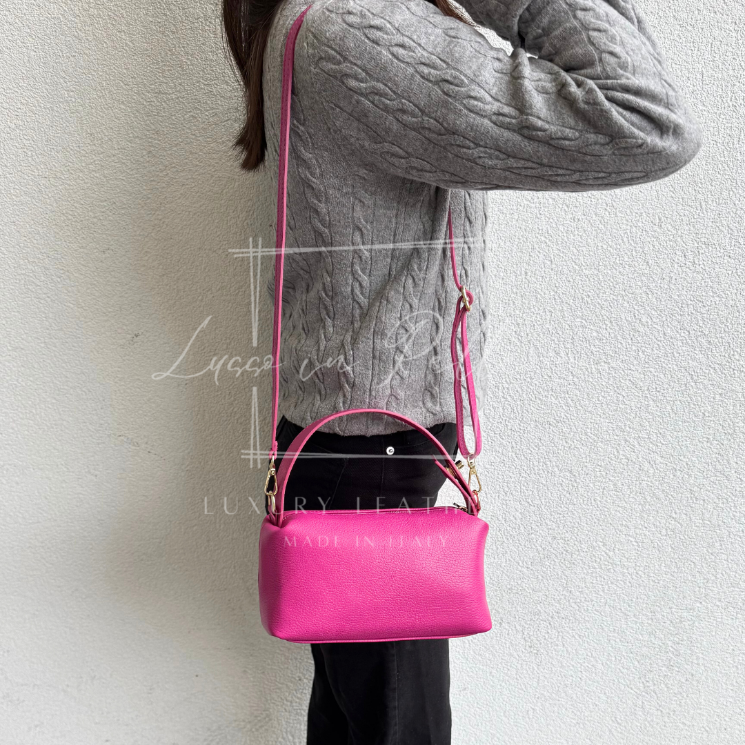 Top Handle Crossbody Leather Bad with Adjustable Detachable Straps