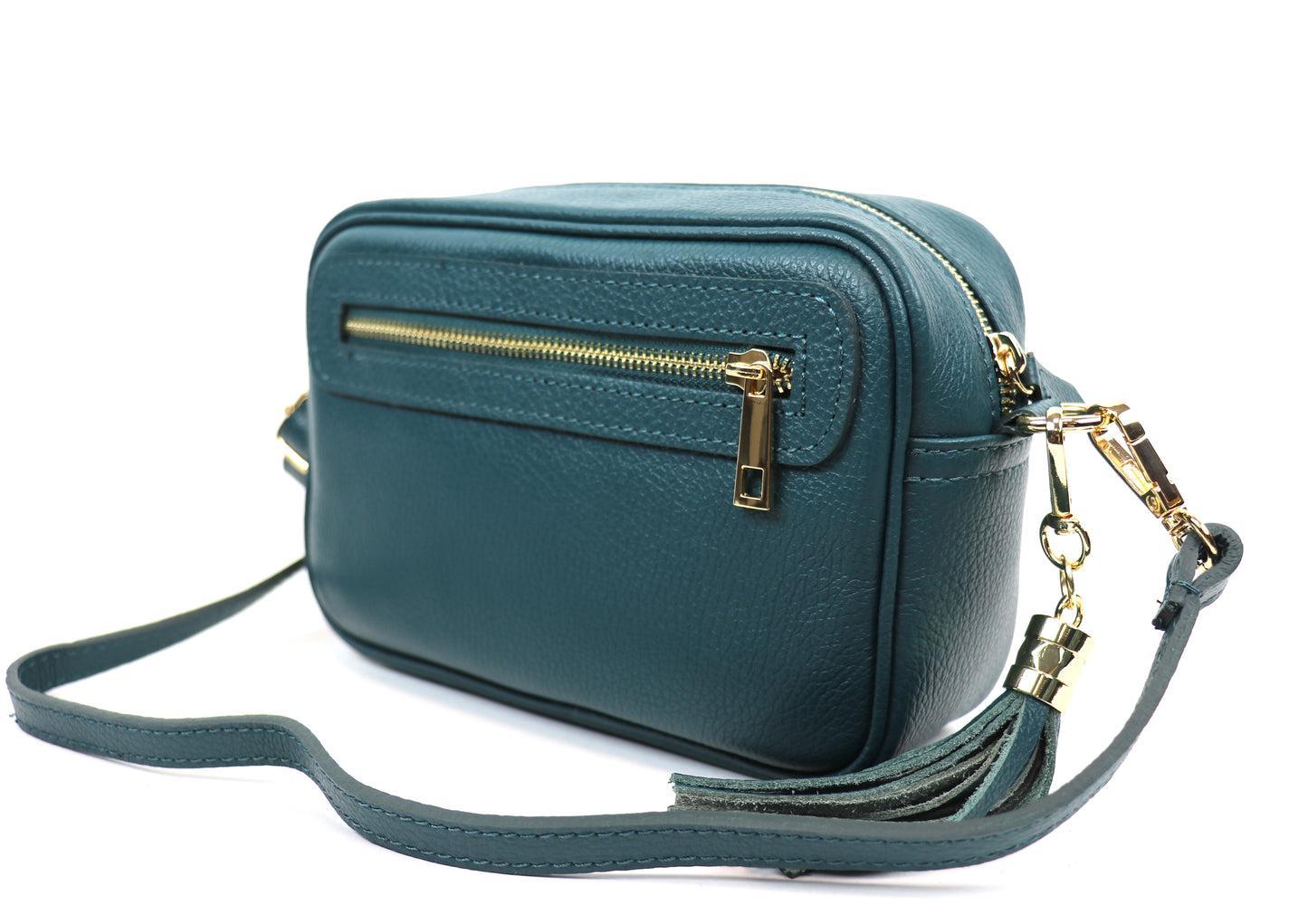 Suede Front Grain Leather Crossbody Shoulder Bag