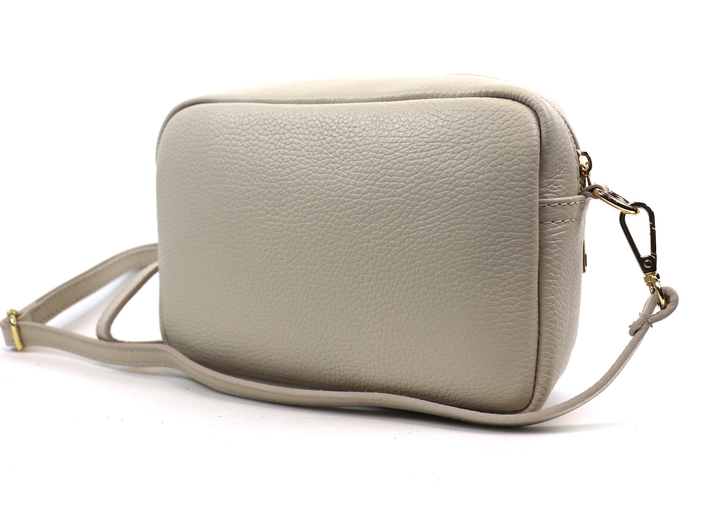 Double Zip Genuine Italian Leather Handbag
