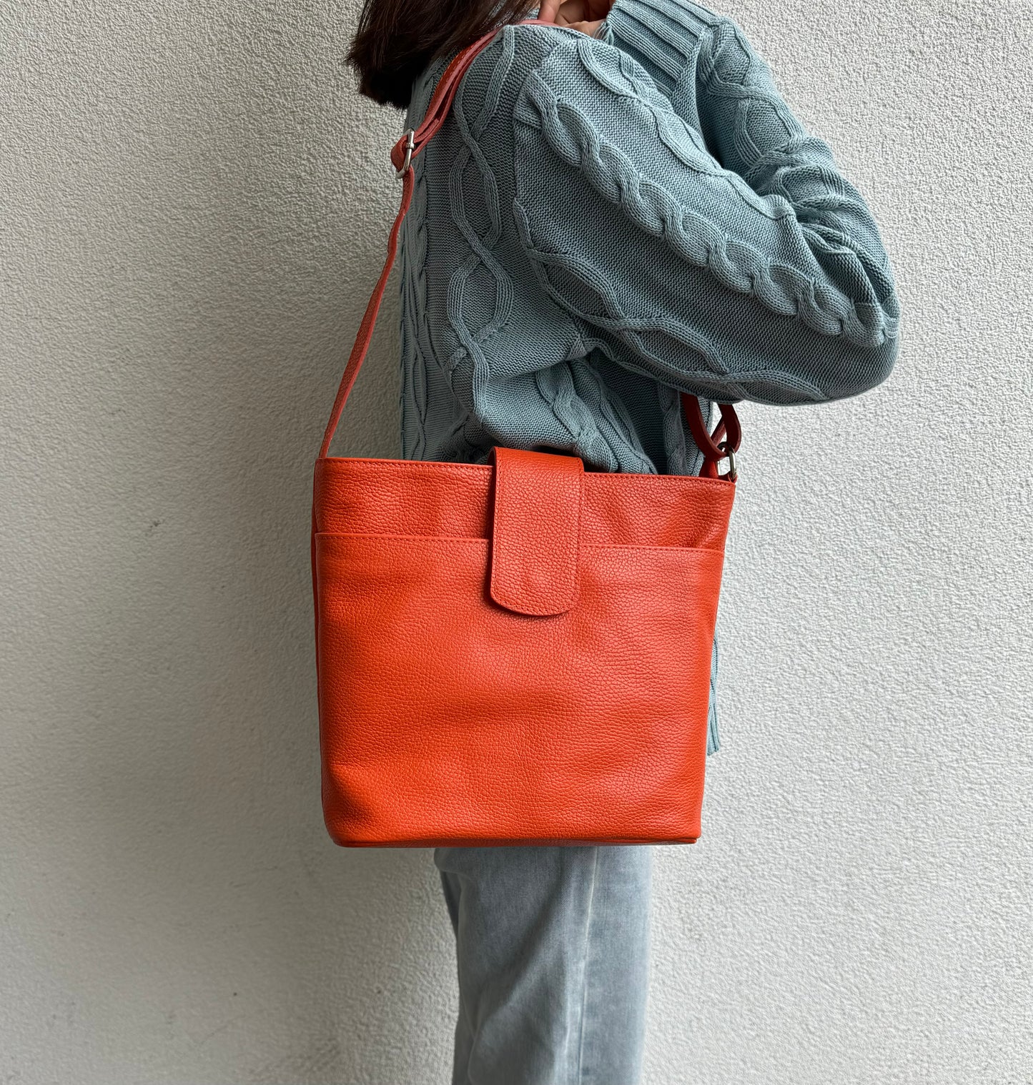 Italian Leather Shoulder/Crossbody Bag with Adjustable Straps