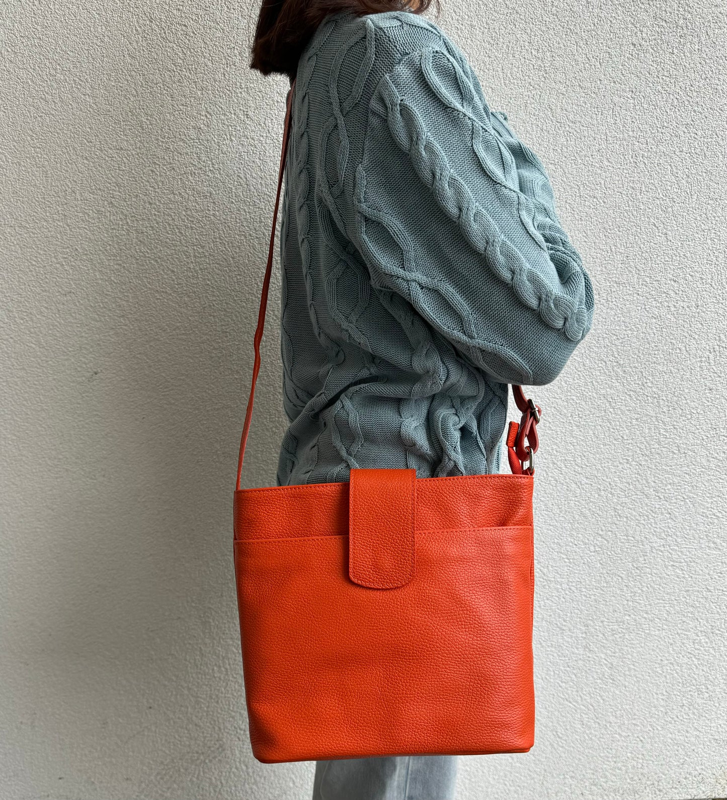 Italian Leather Shoulder/Crossbody Bag with Adjustable Straps