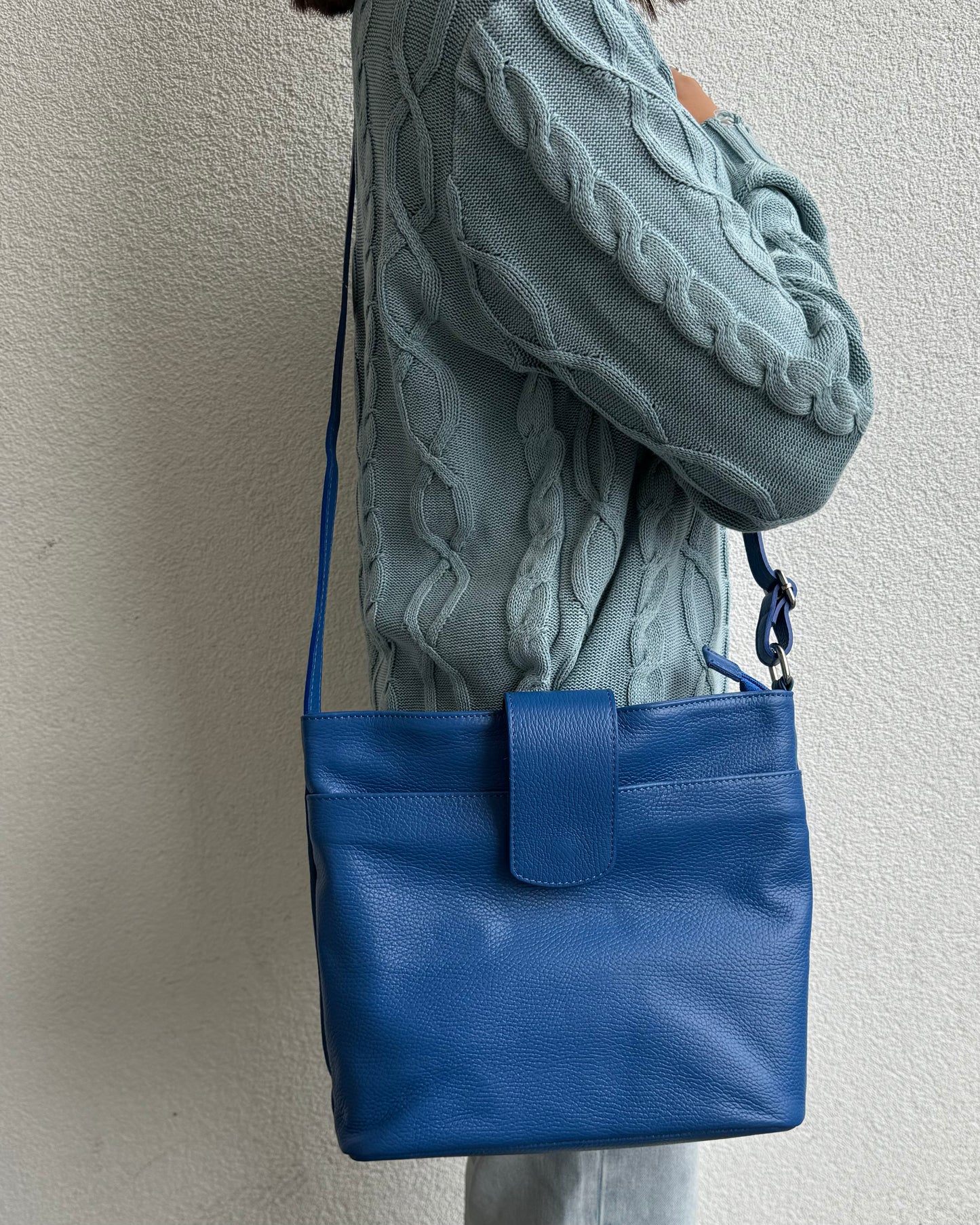Italian Leather Shoulder/Crossbody Bag with Adjustable Straps