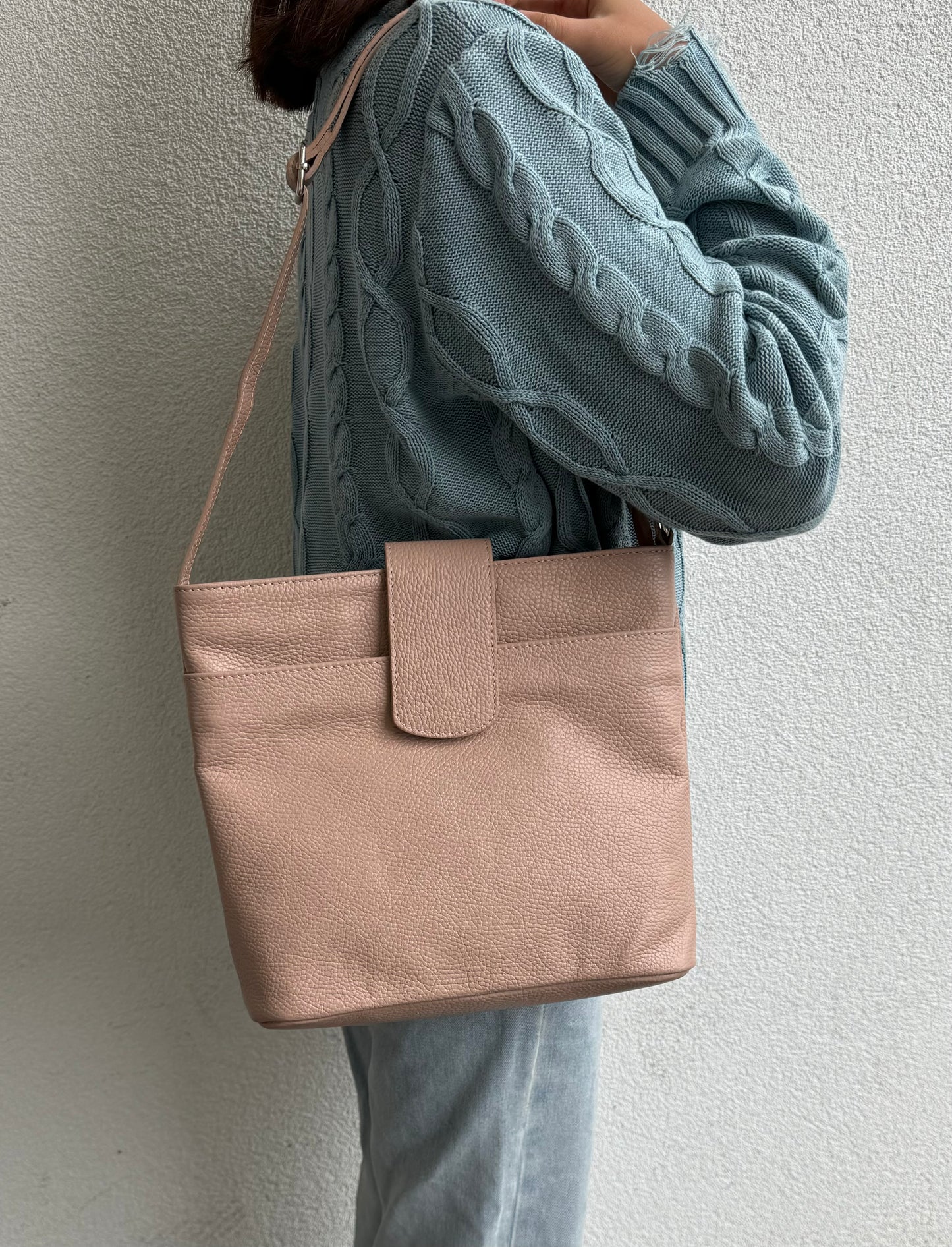 Italian Leather Shoulder/Crossbody Bag with Adjustable Straps