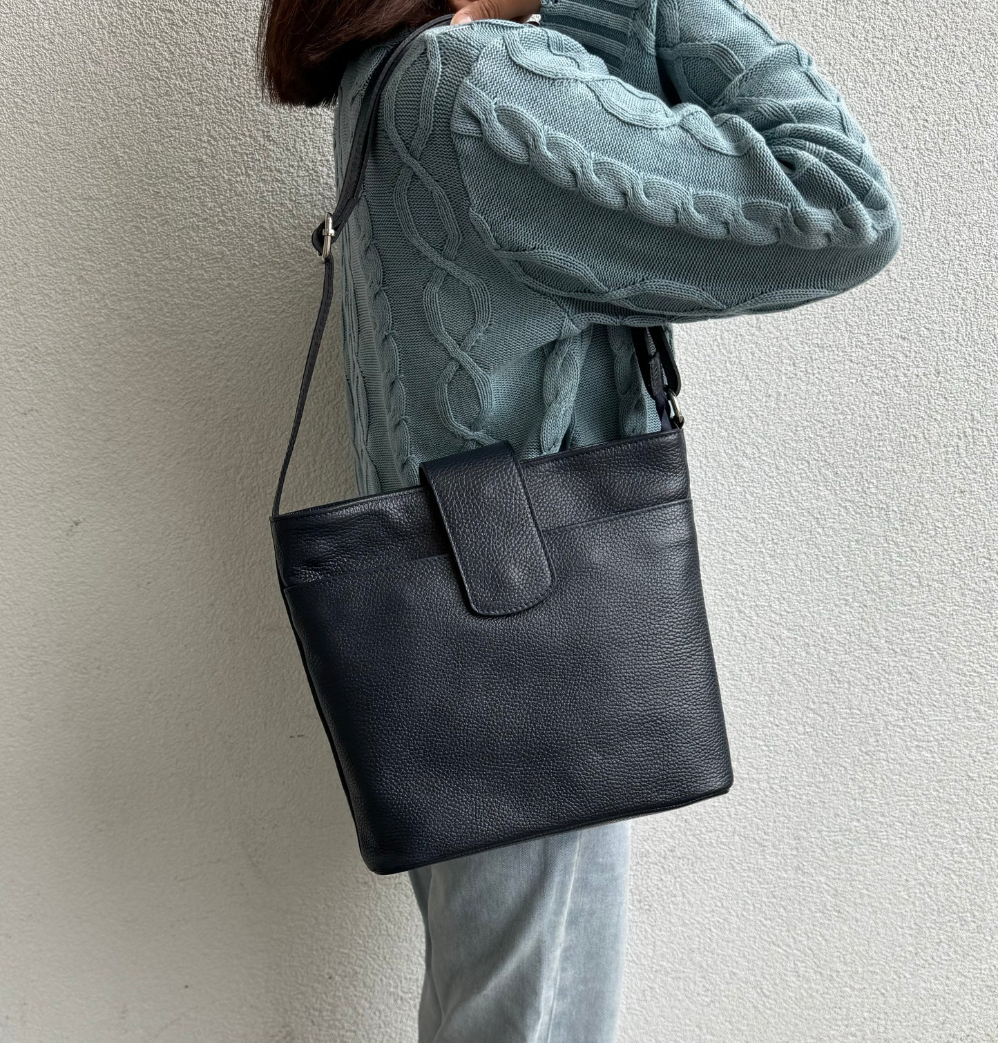 Italian Leather Shoulder/Crossbody Bag with Adjustable Straps