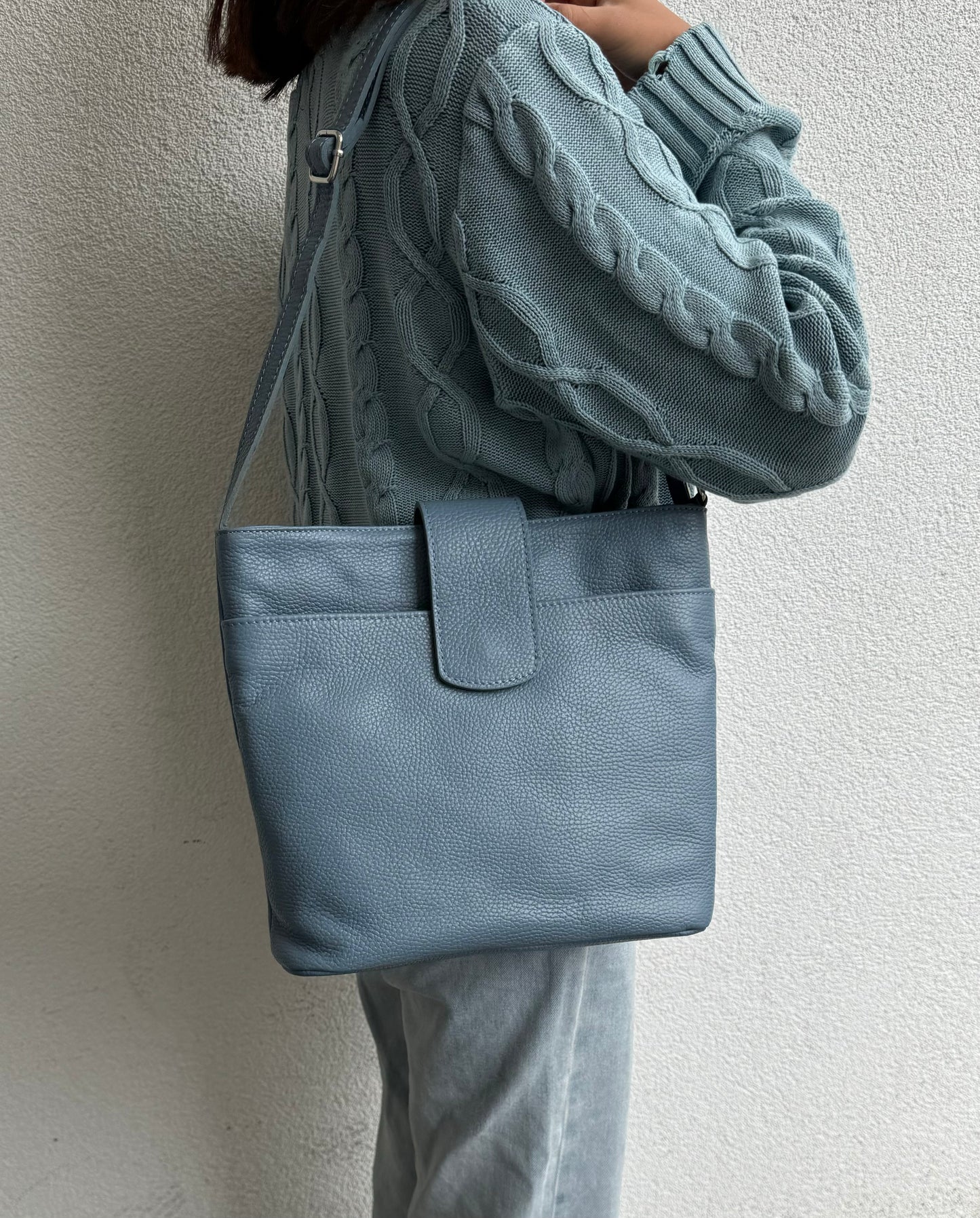 Italian Leather Shoulder/Crossbody Bag with Adjustable Straps