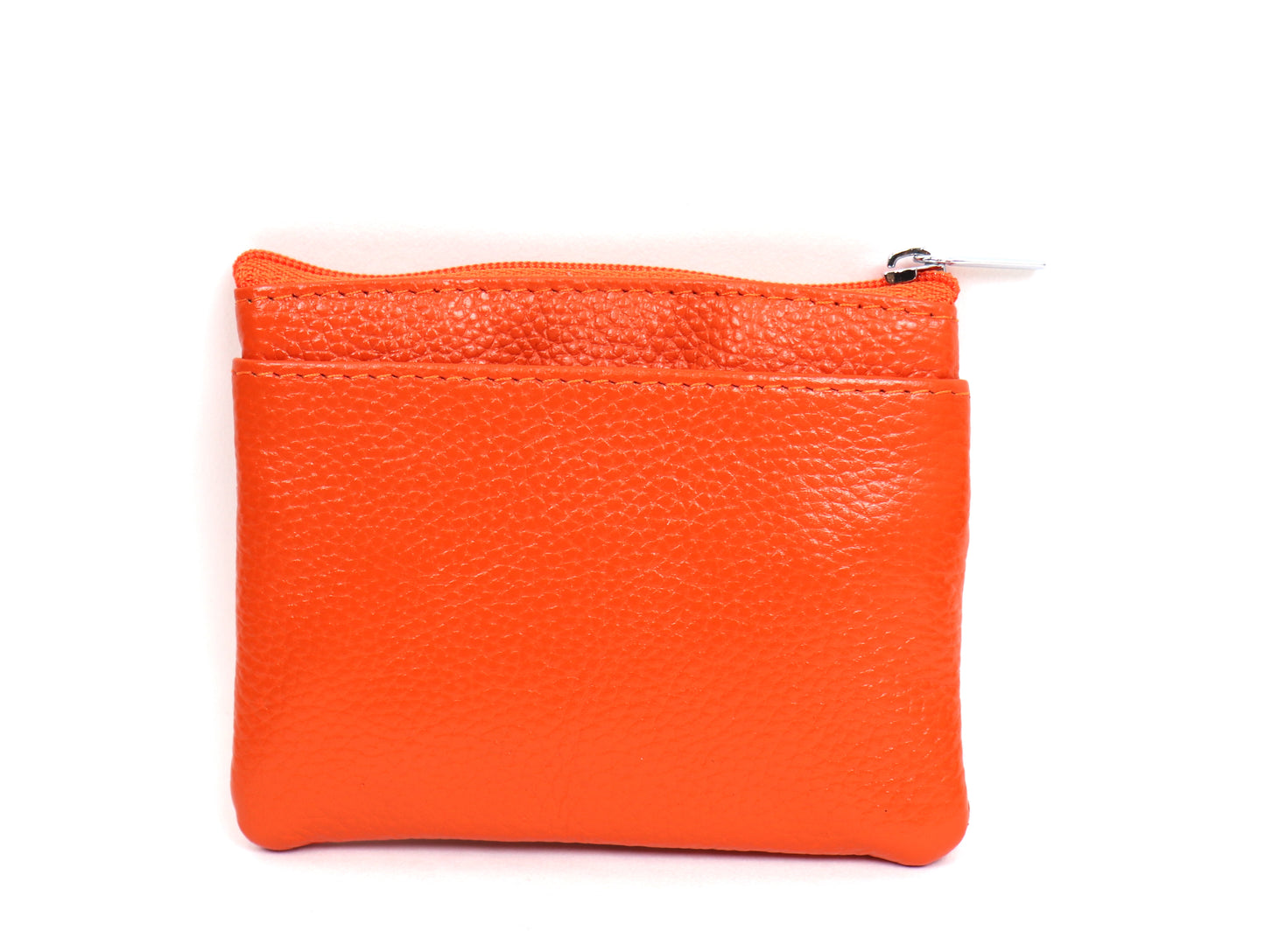 Leather Small Three Zip Card/Cash Pouch - Lussoinpelle Silver
