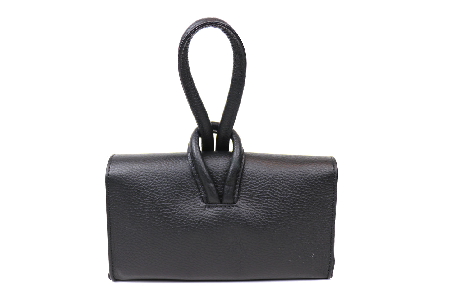 Rose Italian Leather Handbag with Detachable Straps BLACK