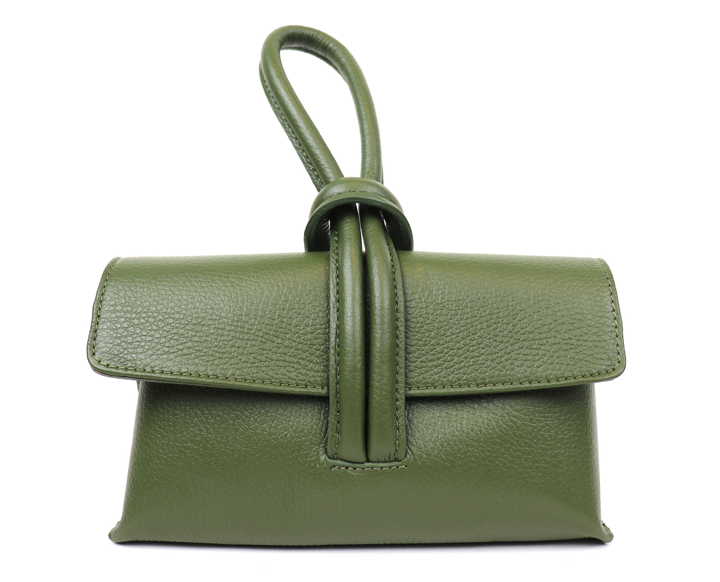 Rose Italian Leather Handbag with Detachable Straps OLIVE
