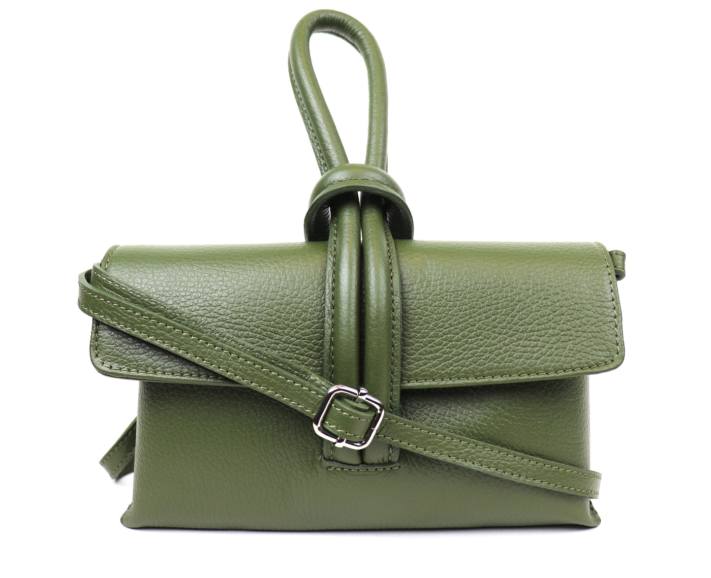 Versatile Leather Bag with Adjustable Detachable Strap - Wrist Bag - Clutch Bag