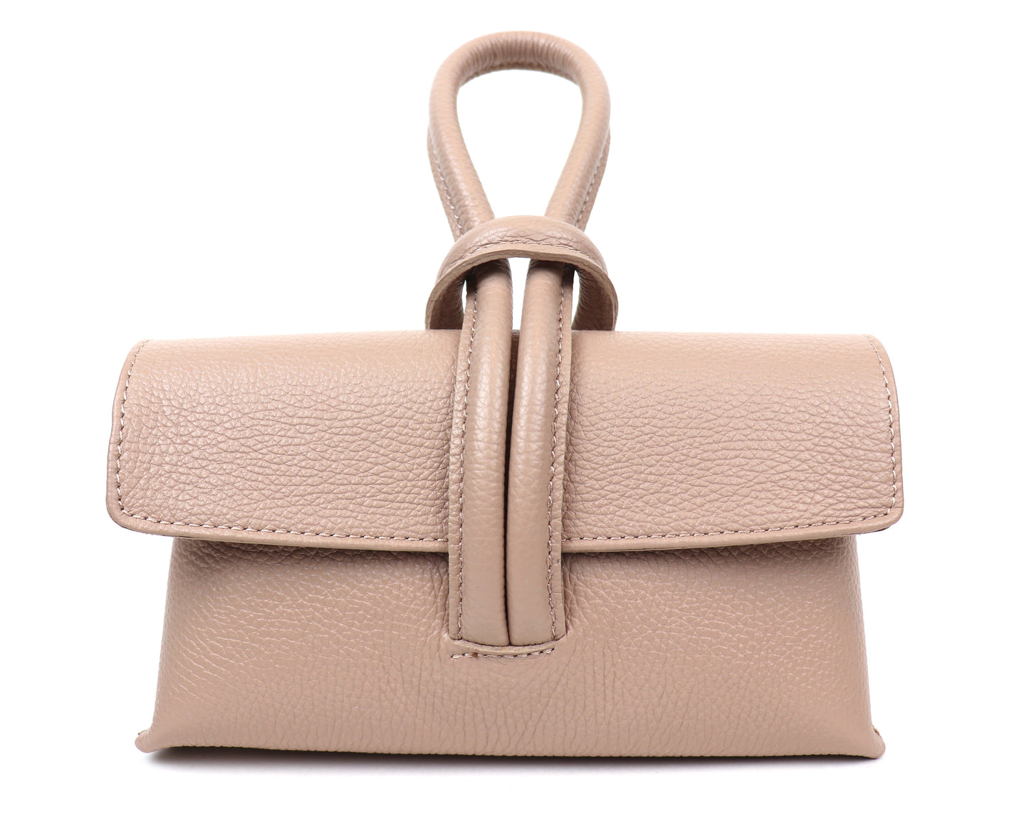 Rose Italian Leather Handbag with Detachable Straps DUSTY PINK