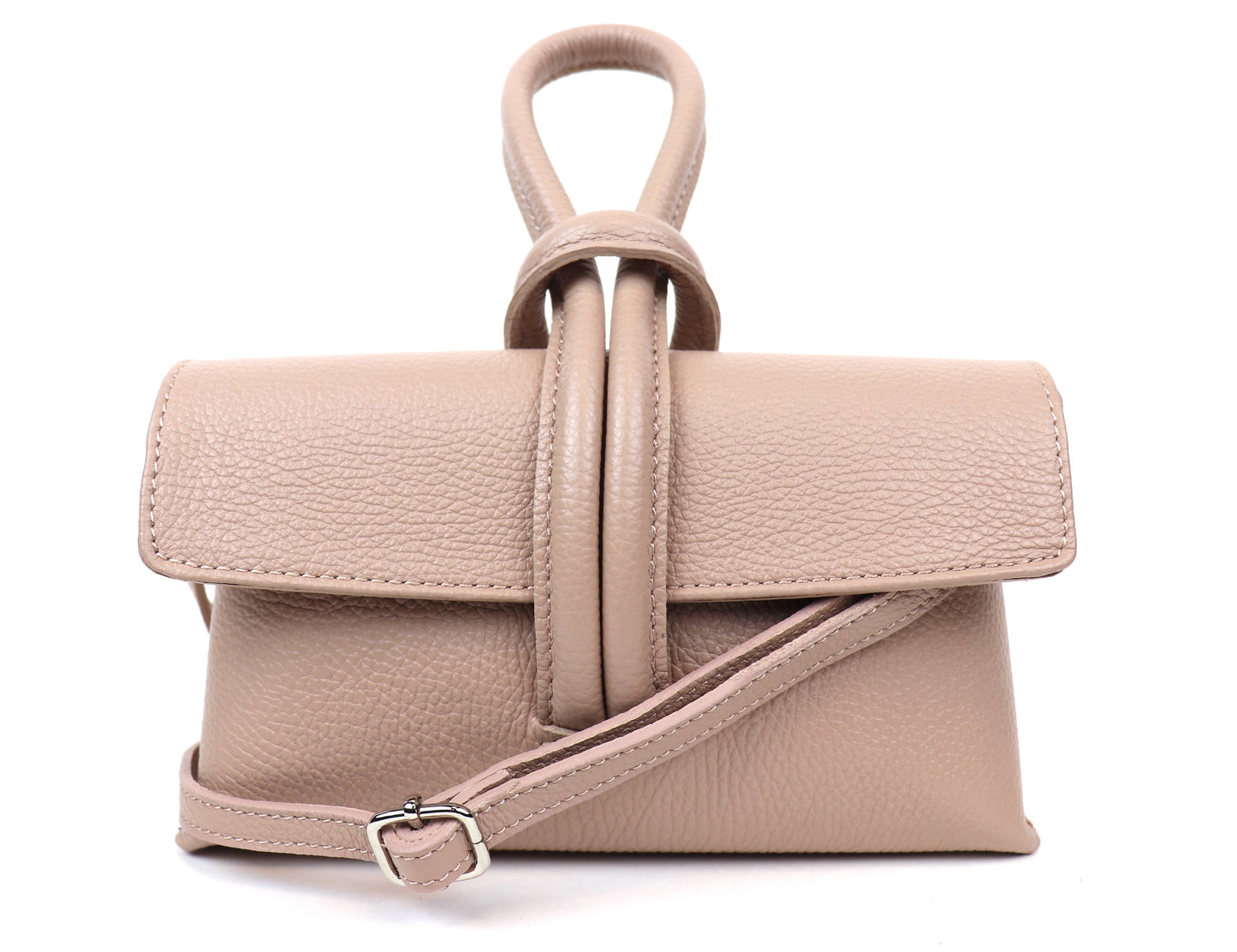 Versatile Leather Bag with Adjustable Detachable Strap - Wrist Bag - Clutch Bag