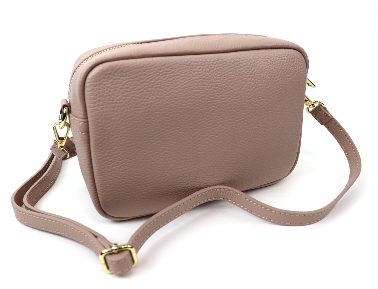 Double Zip Genuine Italian Leather Handbag