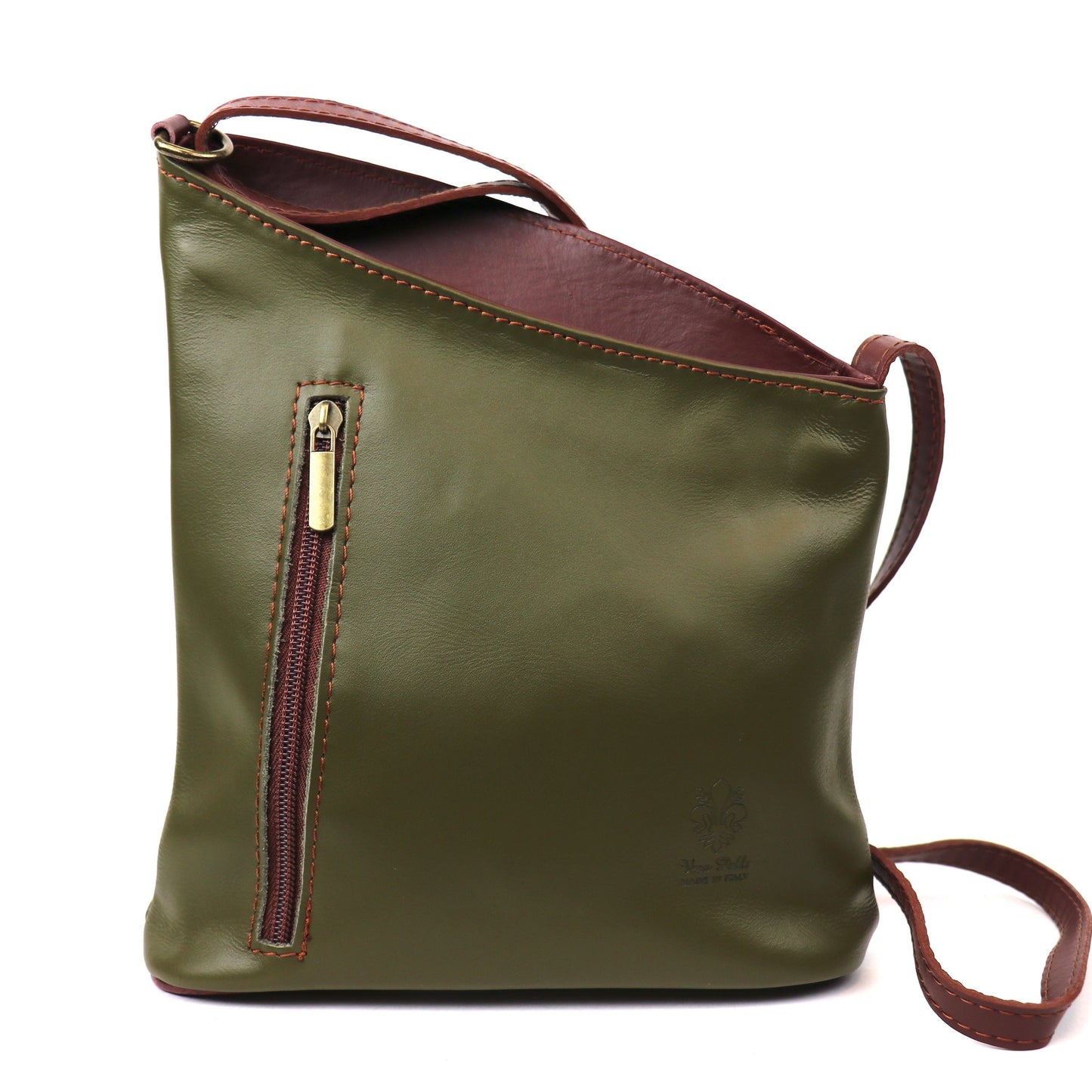 Genuine Soft Italian Leather Crossbody Messenger Handbag