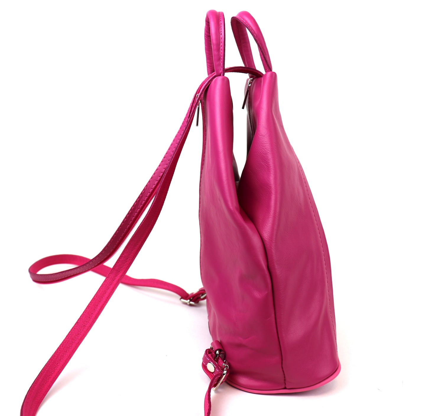 Vera Pelle Handmade Soft Leather Backpack Single Tone - Lussoinpelle Nude Pink Bakcpack