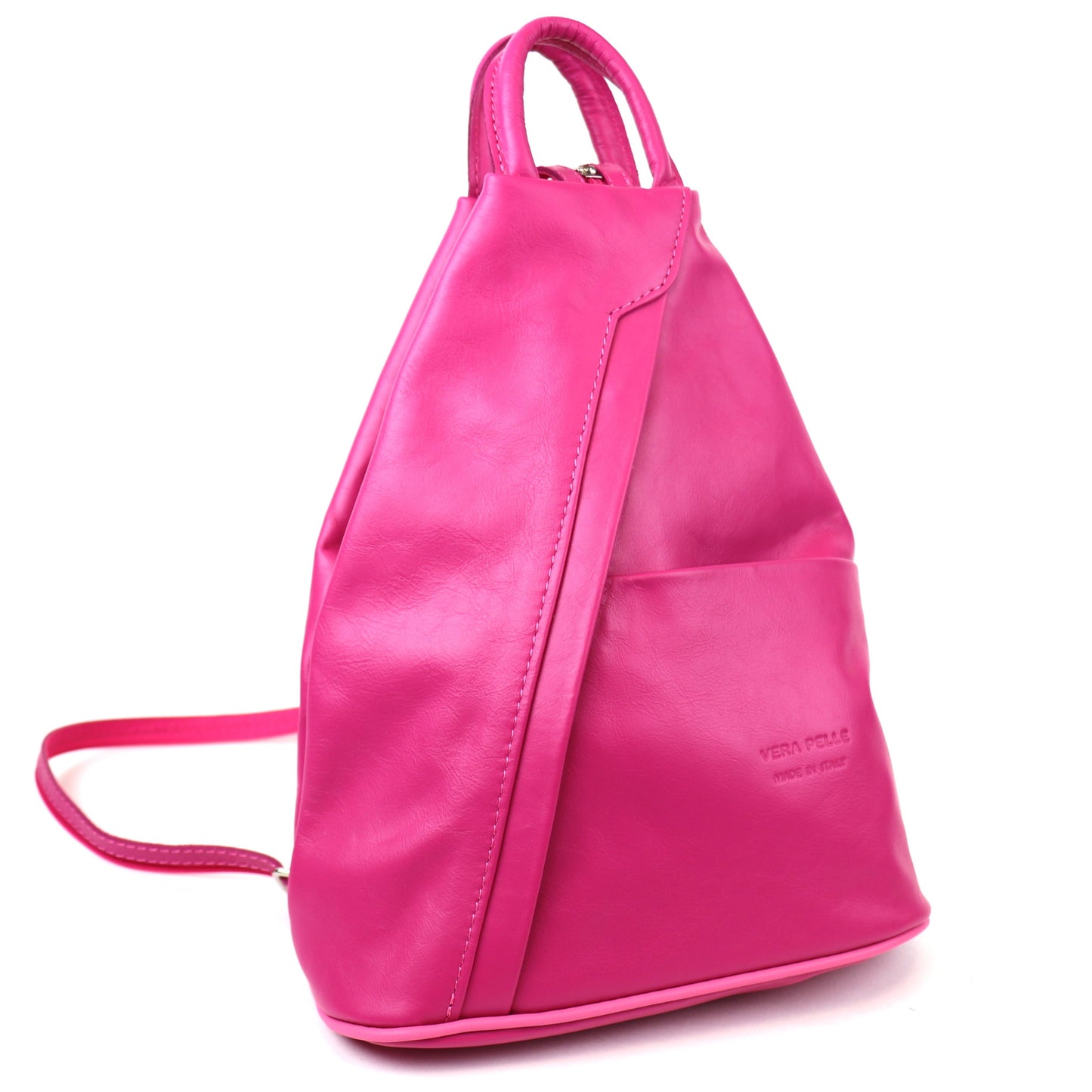 Vera Pelle Handmade Soft Leather Backpack Single Tone - Lussoinpelle Nude Pink Bakcpack