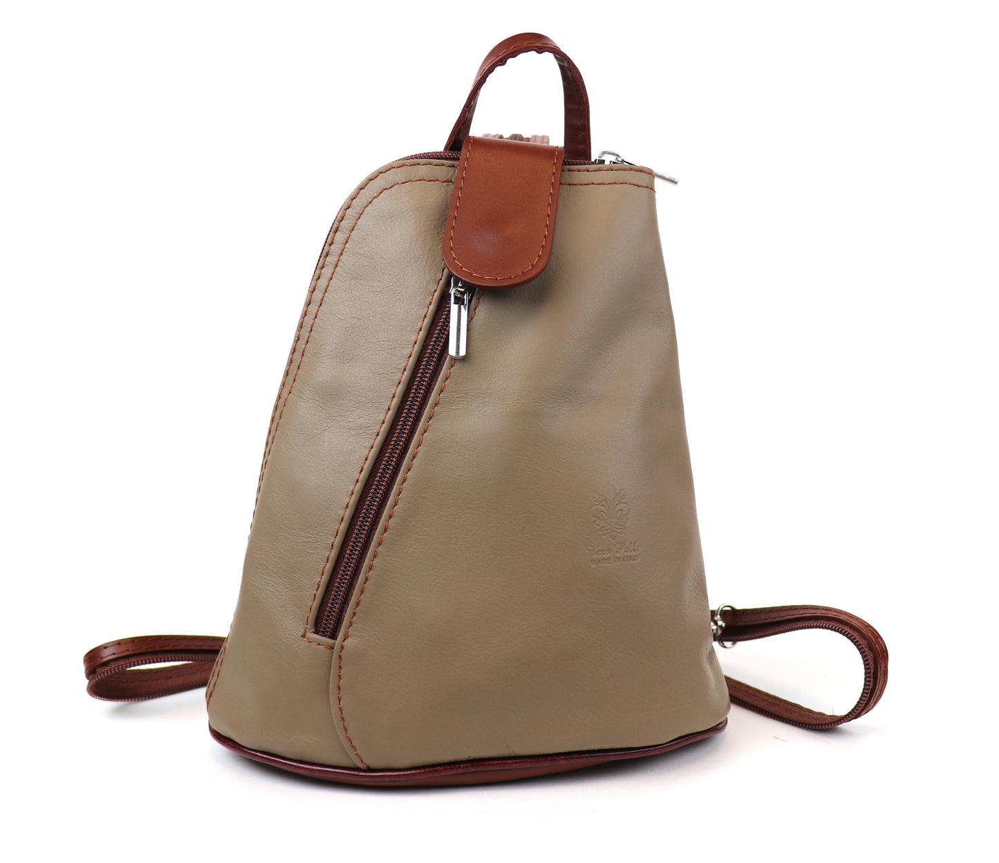 Small Vera Pelle Italian Soft Leather Backpack