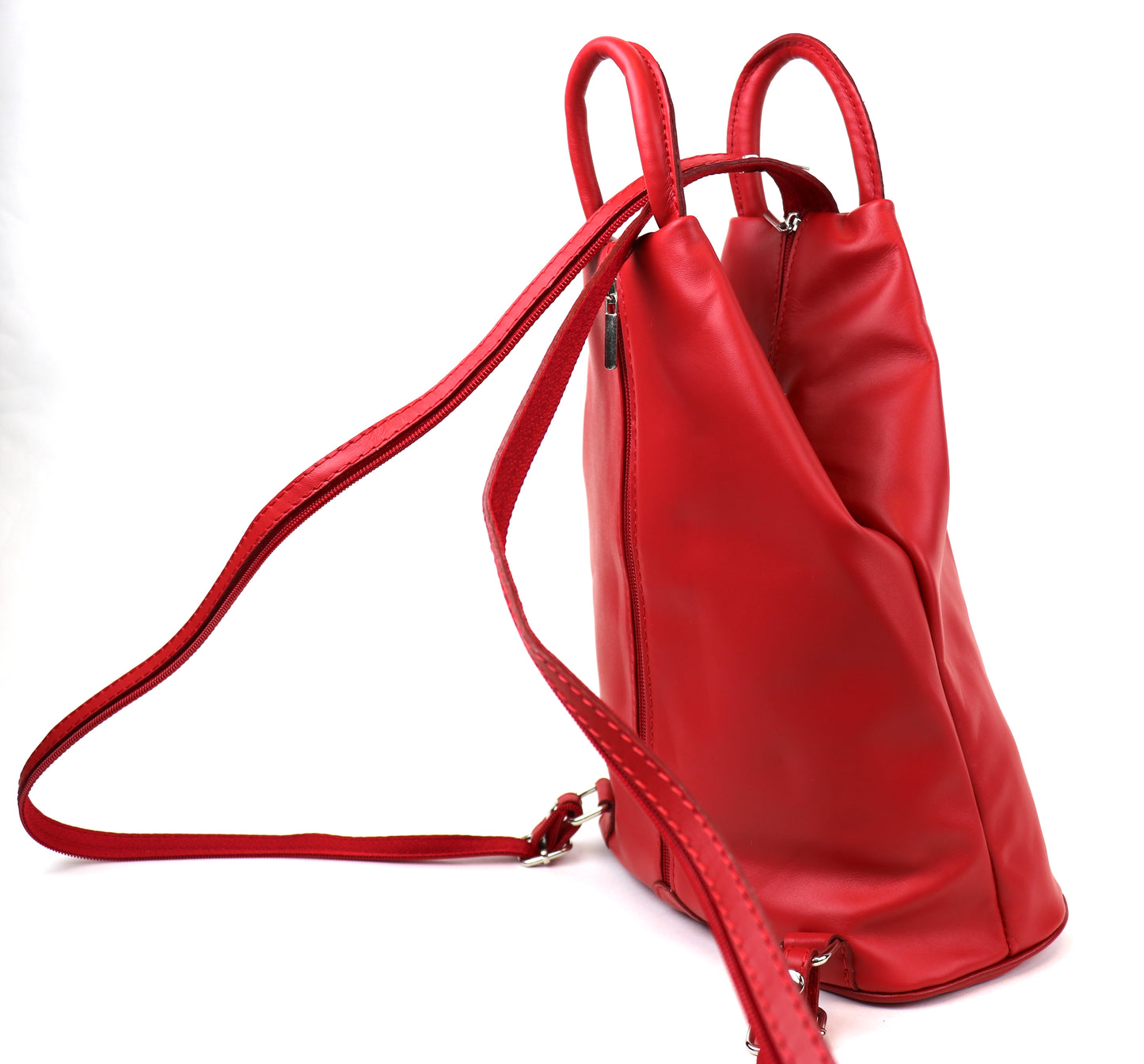 Vera Pelle Handmade Soft Leather Backpack Single Tone - Lussoinpelle Nude Pink Bakcpack