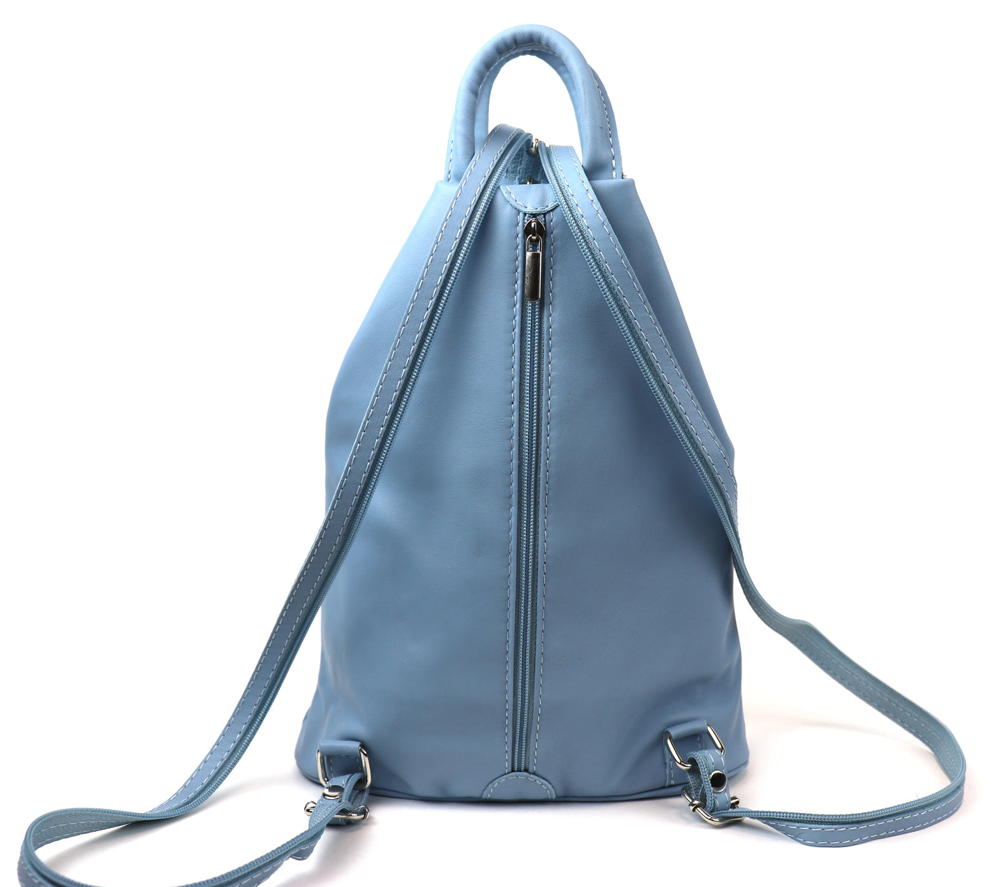 Vera Pelle Handmade Soft Leather Backpack Single Tone - Lussoinpelle Nude Pink Bakcpack