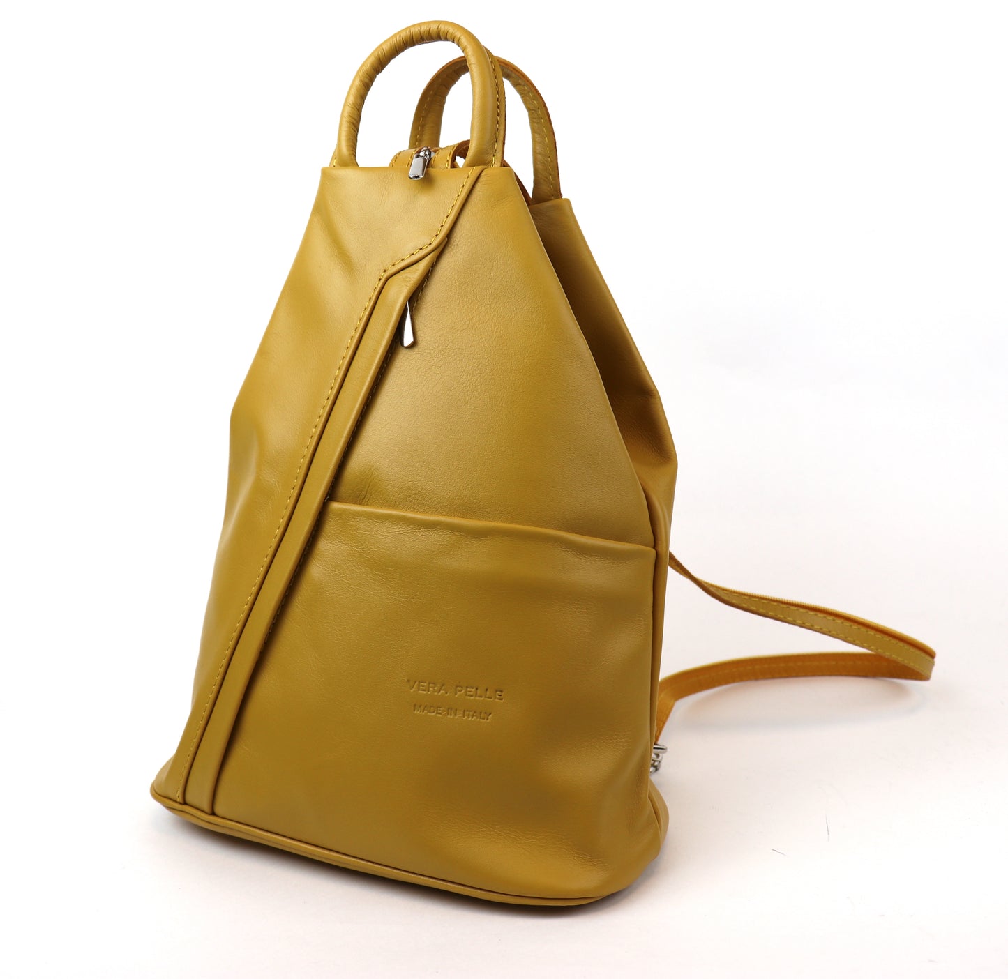 Vera Pelle Handmade Soft Leather Backpack Single Tone - Lussoinpelle Nude Pink Bakcpack